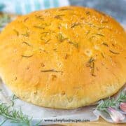 baked golden brown garlic rosemary skillet bread