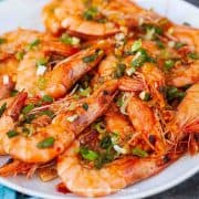 Asian style chili garlic shrimp stir fry