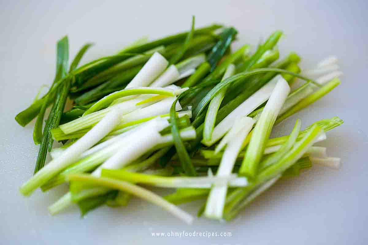green onion cut into strips