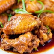 close up Chinese soy sauce chicken wings