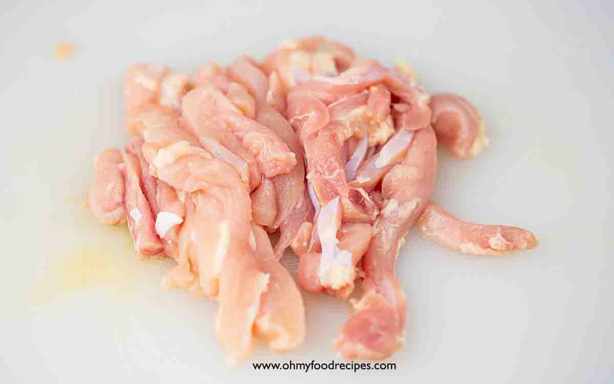 chicken cut into strips