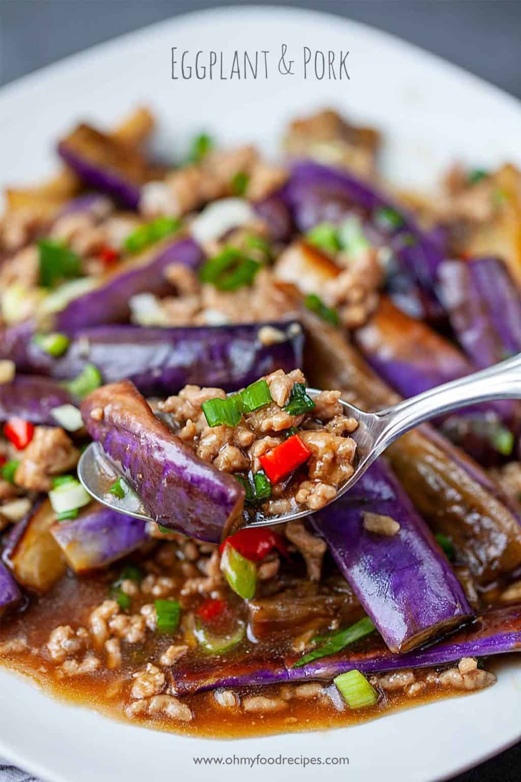 Chinese Eggplant Pork (魚香茄子) Oh My Food Recipes