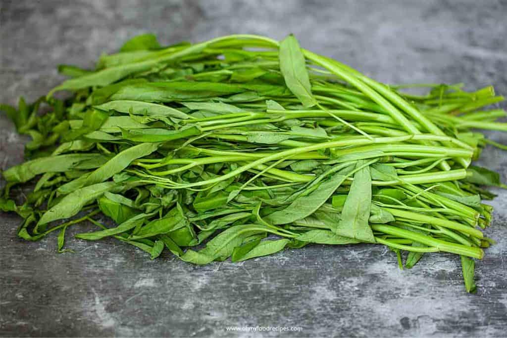 Stir Fried Water Spinach with Shrimp Paste - Oh My Food Recipes