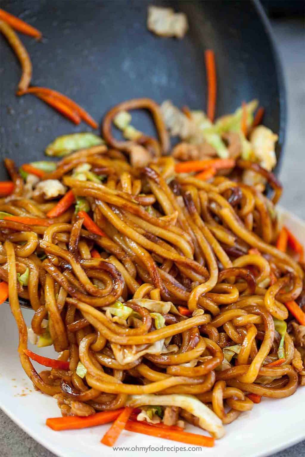 Chicken Udon Stir Fry (焼うどん) Oh My Food Recipes