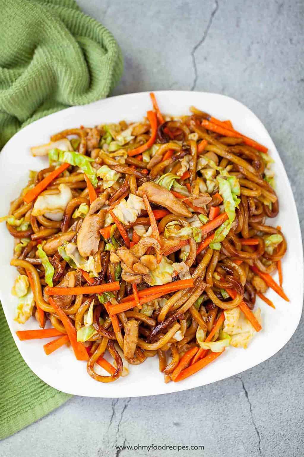 Chicken Udon Stir Fry (焼うどん) Oh My Food Recipes