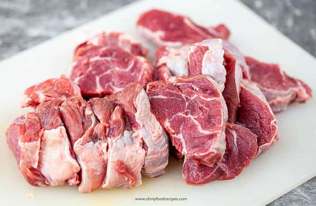 beef shank cut into chunks