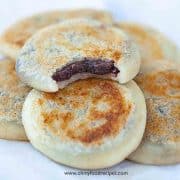 pan fried mochi or sticky rice cake with red bean paste