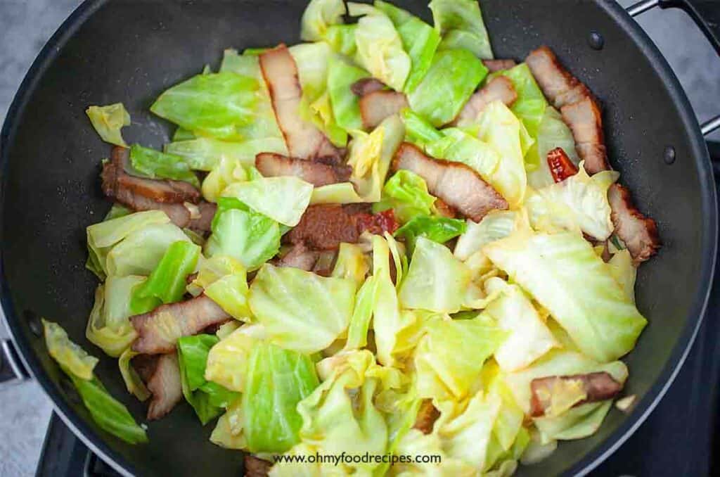 Chinese Cabbage Bacon Stir Fry Oh My Food Recipes