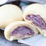 Steamed Chinese taro buns cut it open