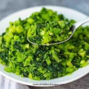 pickled snow cabbage vegetables on the spoon