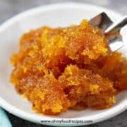 pineapple filling with a silver spoon horizontal