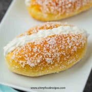 Chinese coconut cream buns on the plate