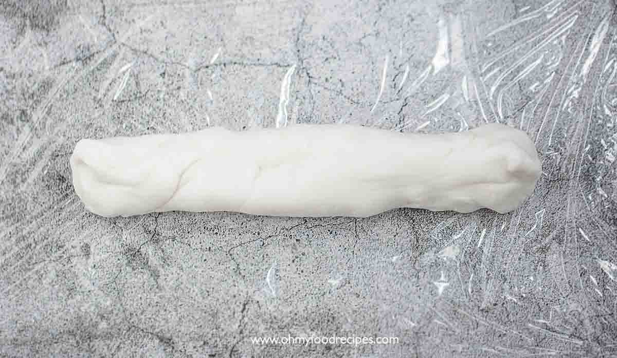 dough rolled into a long shape